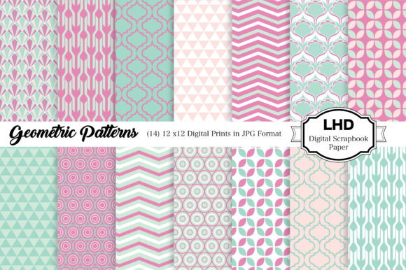 Download Digital Paper Geometric Scrapbook Paper - Digital paper Collection
