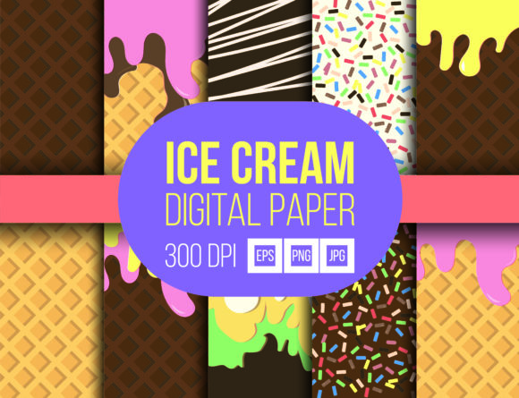 Download Ice Cream Digital Paper - Digital paper Collection