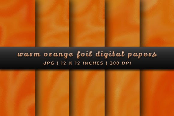 Download Warm Orange Foil Digital Papers - Digital paper Collection