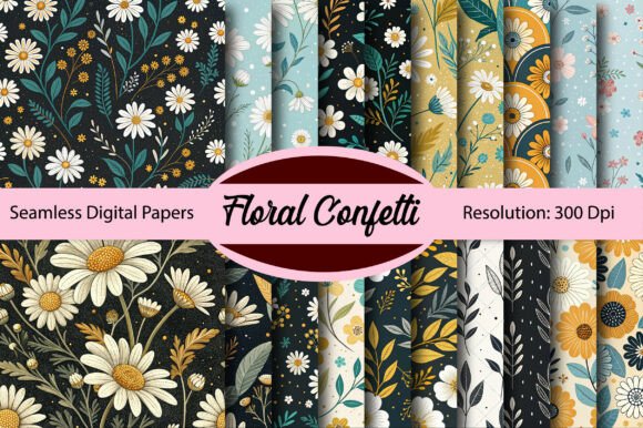 Download FLORAL CONFETTI Seamless Digital Paper - Digital paper Collection