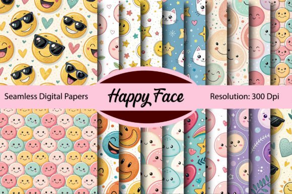 Download Happy Face Seamless Digital Paper - Digital paper Collection