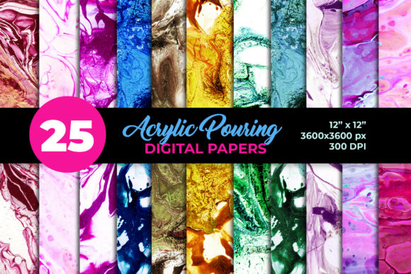 Download Acrylic Pour Digital Papers 12x12 - Digital paper Collection