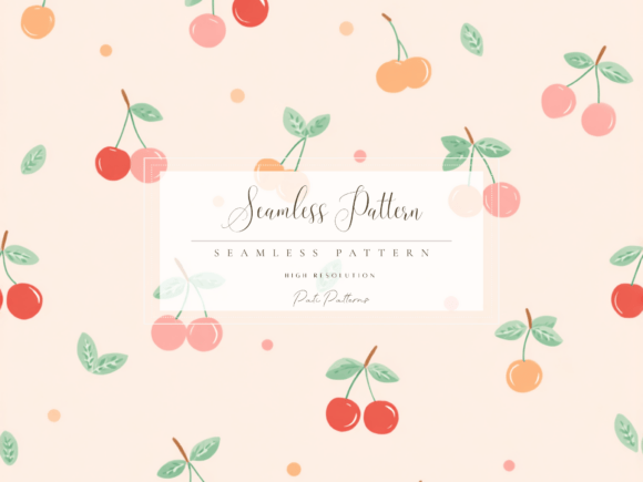 Download Cherry Seamless Pattern PNG for Kids and Summer Crafts - Kids Collection