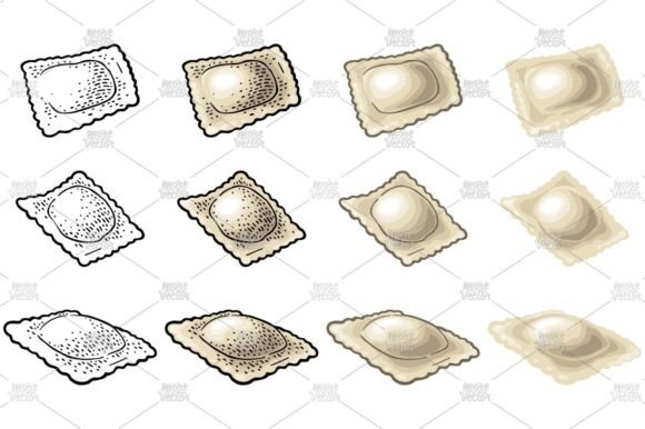 Download Khinkali, Ravioli, Pelmeni Engraving - Ravioli Collection