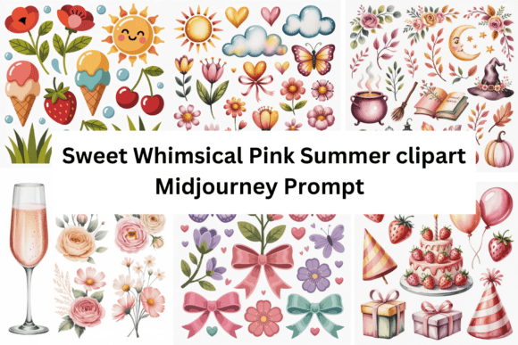 Download Sweet Whimsical Pink Summer Clipart - Pink summer Collection