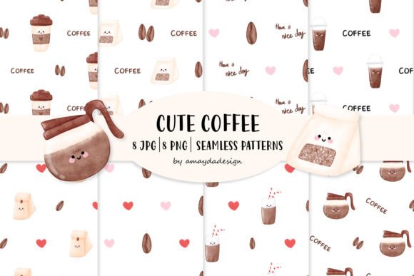 Download Coffee Digital Papers, Coffee Patterns - Digital paper Collection