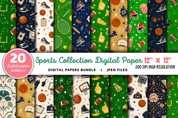 Download Sports Collection Digital Paper Bundle - Digital paper Collection