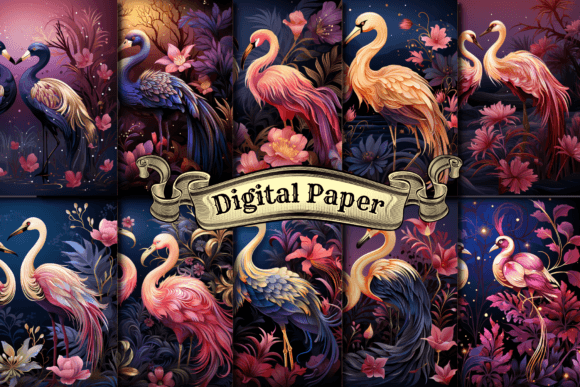 Download Flamingo Digital Paper - Digital paper Collection