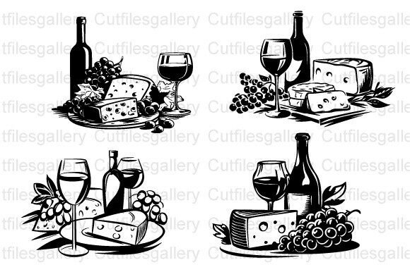 Download Wine and Cheese SVG, Celebration SVG - Celebration Collection