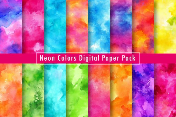Download Neon Colors Digital Paper Pack - Digital paper Collection