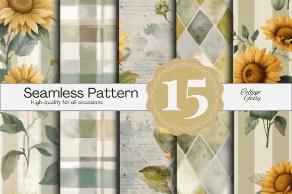 Download 12x12 Sunflower Digital Paper - Digital paper Collection