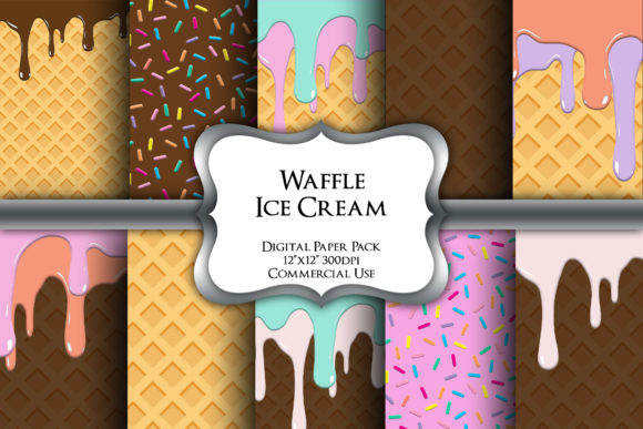 Download Ice Cream Cone Digital Paper Pack - Digital paper Collection
