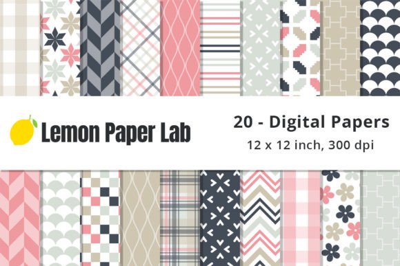 Download Pink and Beige Geometric Digital Paper - Digital paper Collection