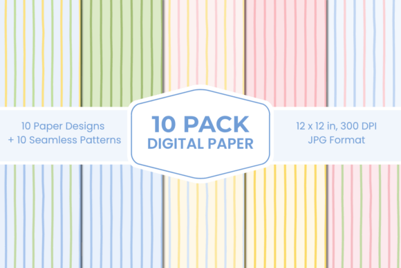 Download Pastel Easter Stripes Digital Paper Pack - Digital paper Collection