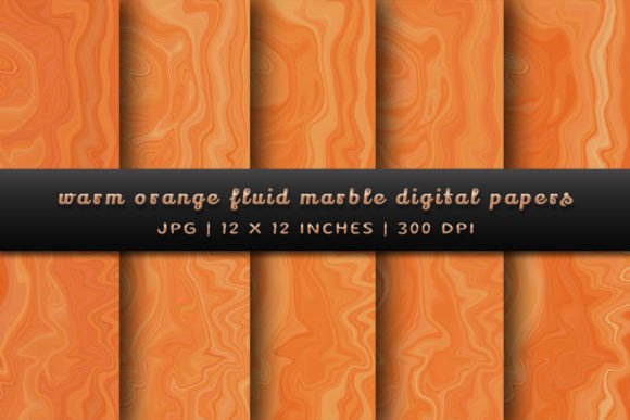 Download Warm Orange Fluid Marble Digital Papers - Digital paper Collection