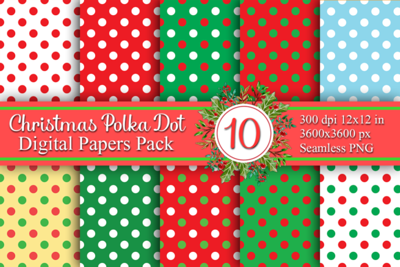 Download Christmas Digital Paper Xmas Polka Dot - Digital paper Collection