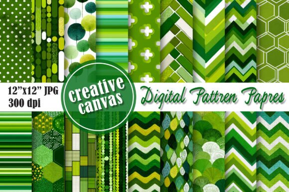 Download Green Geometric Digital Paper Bundle - Digital paper Collection
