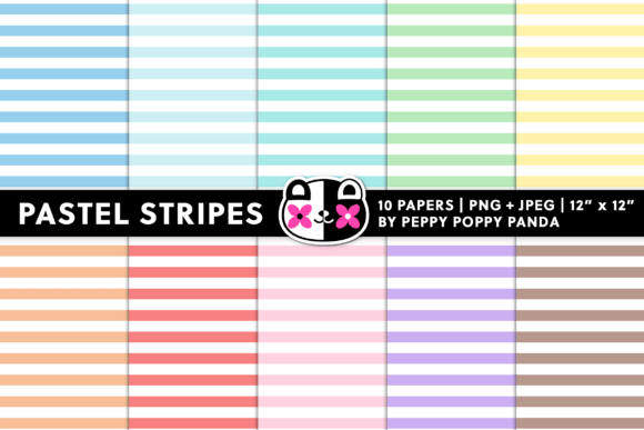 Download Pastel Stripes Digital Paper - Digital paper Collection