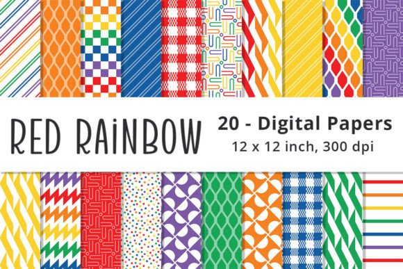 Download Red Rainbow Digital Paper Backgrounds - Digital paper Collection