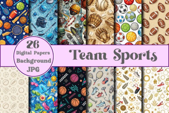Download Team Sports Digital Paper - Digital paper Collection