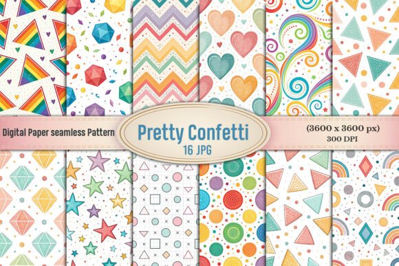 Download Pretty Confetti Seamless Digital Paper - Digital paper Collection