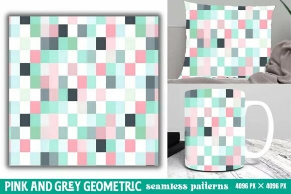 Download Pink and Grey Geometric Digital Paper - Digital paper Collection