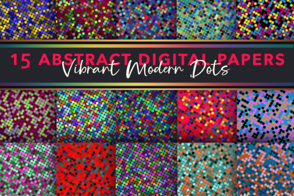 Download Colorful Modern Dots Digital Paper Set - Digital paper Collection
