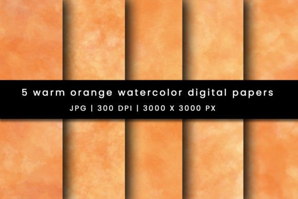 Download Watercolor Warm Orange Digital Papers - Digital paper Collection