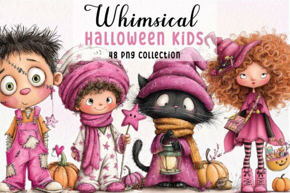 Download Whimsical Halloween Kids Clipart Bundle - Kids Collection
