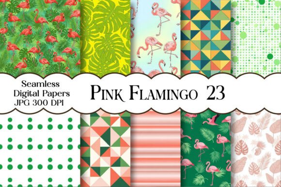 Download Pink Flamingo Digital Paper - Digital paper Collection