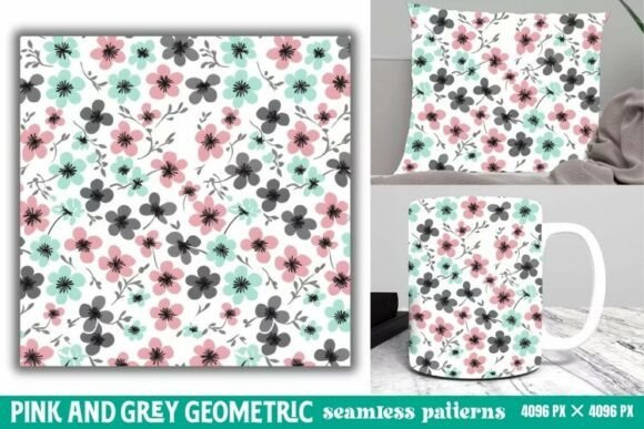 Download Pink and Grey Geometric Digital Paper - Digital paper Collection