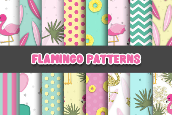 Download Flamingo Digital Paper Patterns - Digital paper Collection