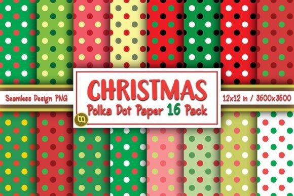 Download Christmas Polka Dot Digital Paper Pack - Digital paper Collection