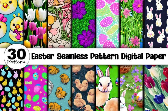 Download Easter Seamless Pattern Digital Paper - Digital paper Collection