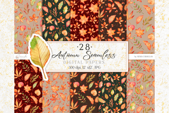 Download Fall Seamless Digital Papers - Digital paper Collection