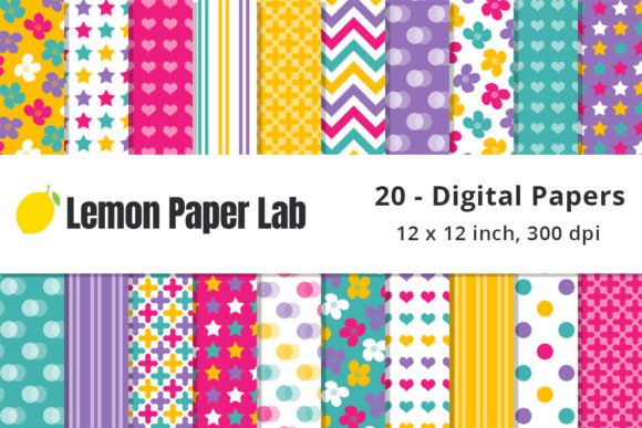 Download Sunny Geometric Digital Paper - Digital paper Collection